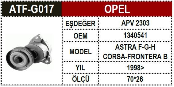 OPEL V KAYIŞ GERGİ VECTRA B X20XEV 1340534 - Yedek Parça