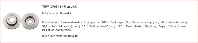 M.BENZ W117-176-246 FREN AYNASI ÖN&nbsp;TAKIM A2464210012 - Yedek Parça
