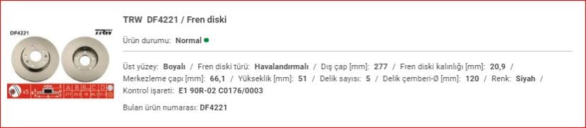 FREELANDER 1 ÖN DİSK TAKIM&nbsp;SDB101070 - Yedek Parça
