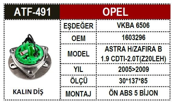 OPEL PORYA ÖN ASTRA H 1,9 5 BİJON  1603282 - Yedek Parça