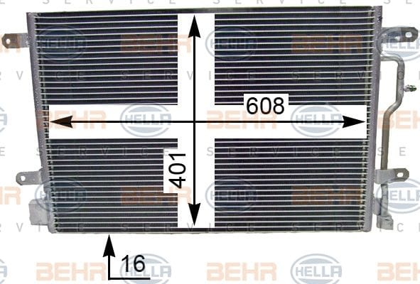 VW A4 BFB-BKE-ALZ-ALT KLİMA RADYATÖRÜ 8E0260403B - Yedek Parça