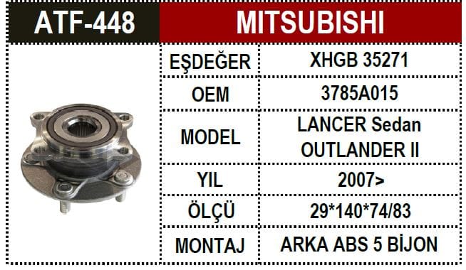 MİTSUBİSHİ LANCER OUTLANDER II 07-  ARKA AKS PORYALI ABS.Lİ - Yedek Parça