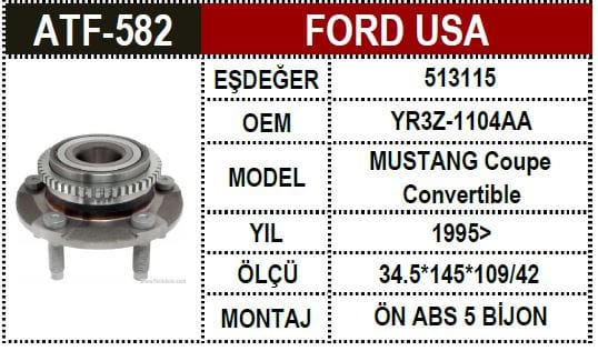 FORD MUSTANG 95- ON PORYA YR3Z-1104 - Yedek Parça