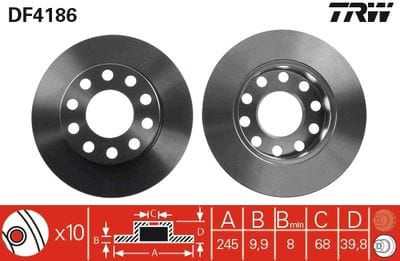 VW A4 01-08 FREN DİSKİ ARKA 8E0615601P - Yedek Parça