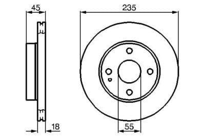 MAZDA 323 B6  90-95 121 90-93 ÖN FREN DİSKİ HAVALI 235-4 - Yedek Parça